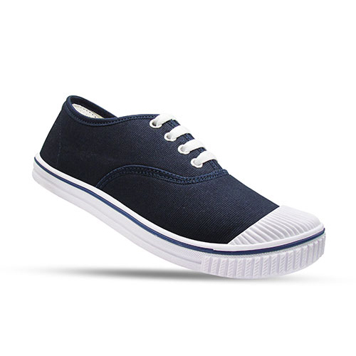 Kids Navy Blue Shoes - Canvas Material, Various Sizes, Blue, Lace-Up | Durable, Comfortable, Lightweight, Supportive Rubber Sole