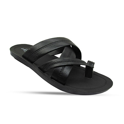 Mens Black Chappal - Leather, Various Sizes, Black | Slip-on, Stylish Design, Durable, Comfortable Fit, Lightweight PU Sole