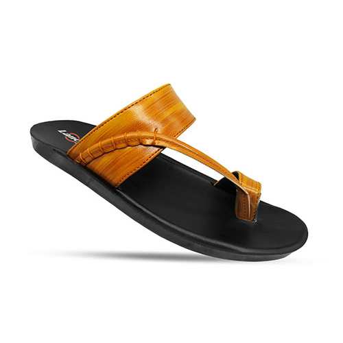 Mens L Tan Color Formal Chappal - Leather PU, Size 8-10, Tan | Slip-On, Stylish Design, Comfortable Fit, Lightweight