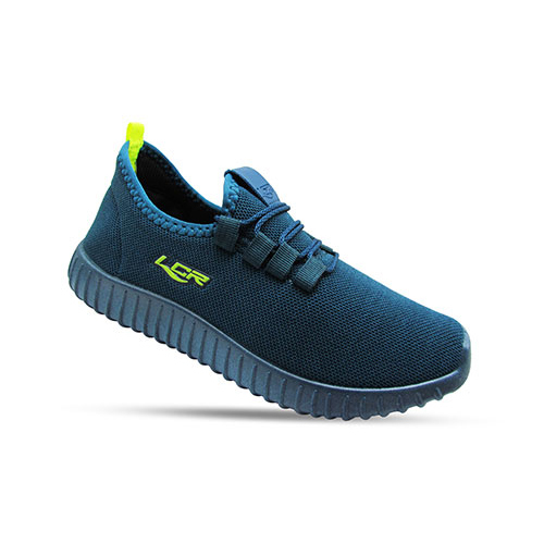 Blue and Light Blue Line Mens Shoes - Textile, Size 40-44, Blue, Rubber Sole | Lace-up, Breathable, Lightweight, Comfortable, Durable, Stylish, Flexible, 1 Inch Heel