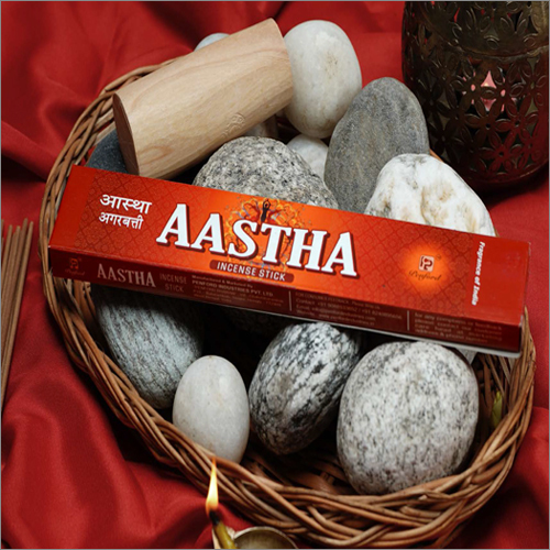 Aastha Incense Stick - Solid Artificial Fragrances, Round | Jasmine Fragrance, Eco-Friendly Features, Non-Stick & Straight Black Stick with Incense Holder