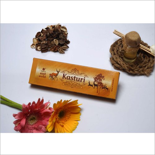 Kasturi Incense Sticks - 100% Natural Bamboo, Standard Size, Black | Eco-Friendly, Includes Incense Holder, Straight Shape, Rough Surface, Indian Floral Material, Promotes Inner Balance