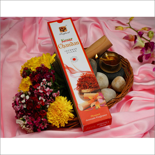 Kesar Chandan Incense Stick - 100% Natural Bamboo, Standard Size, Black Color | Eco-Friendly, Insect Resistant, Aromatic & Religious Use