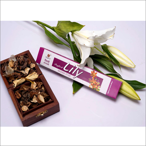 Lily Incense Stick - 100% Natural Bamboo Standard Size Black Color | Herbal Aroma Easy to Clean Non-Stick Round Shape Rough Surface