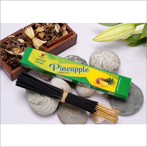 Pineapple Incense Sticks - 100% Natural Bamboo, Smooth Surface, Black Color | Insect Resistant, Straight Shape, Includes Incense Holder