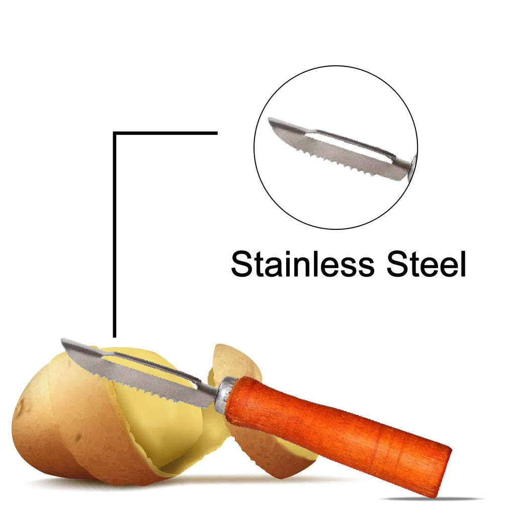 Wooden Handle and Stainless Steel Vegetable Peeler (2455)