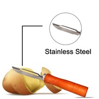 Wooden Handle and Stainless Steel Vegetable Peeler (2455)