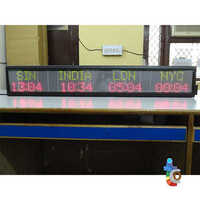 Multi Country Digital Clock - Rectangular Shape, Black Color | 1-year Warranty Included