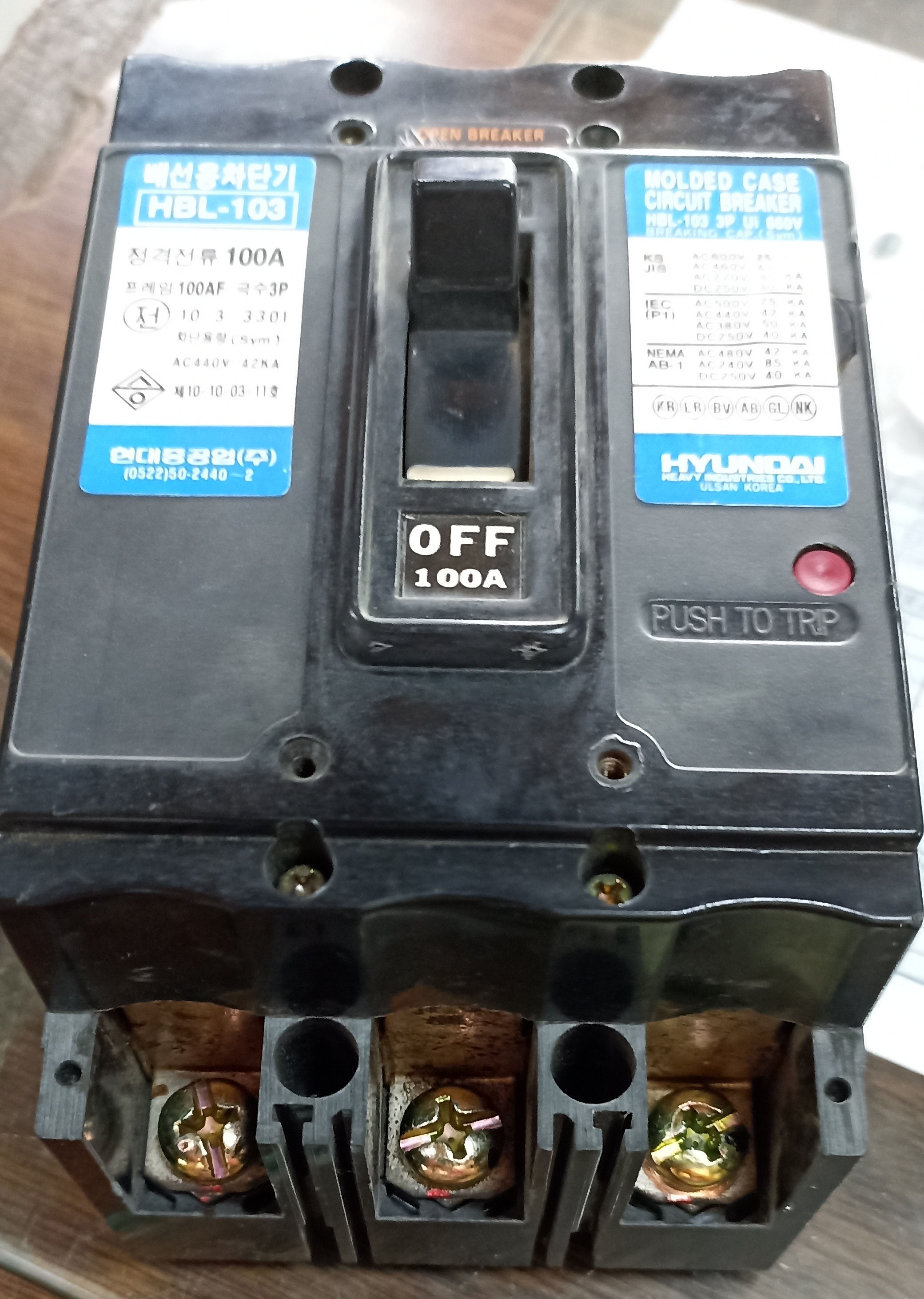 HYUNDAI 100A 3P MCCB