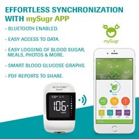 AccuChek Instant Blood Glucose Glucometer with Bluetooth with Vial of 10 Strips 10 Lancets and a Lancing Device FREE for Accurate Blood Sugar Testing