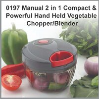 Manual 2 in 1 Compact and Powerful Hand Held Vegetable Chopper/Blender (0197)