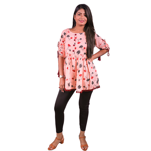 AC1007 Tunic Top In Floral Print