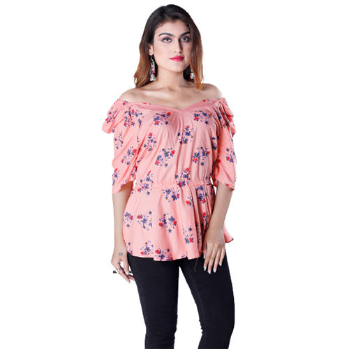 Peach Ac1012 Floral Print Off Shoulder Tops at Best Price in Ahmedabad ...