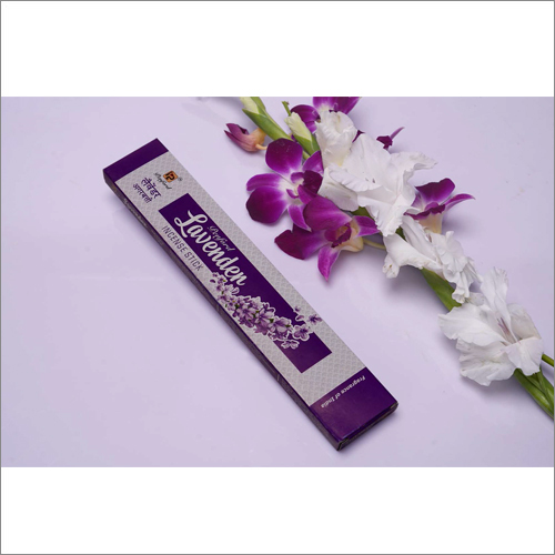 Lavender Incense Stick - 100% Natural Bamboo, Standard Size, Black Color | Non-Stick, Straight Shape, Floral Fragrance, Includes Incense Holder