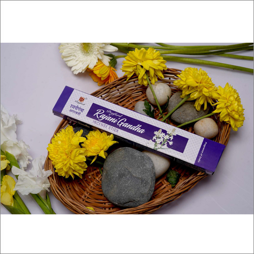 Rajani Gandha Incense Stick - Artificial Fragrance, Standard Size, Black Color | Eco-Friendly, Insect Resistant, Non-Stick, Includes Incense Holder, Smooth Surface