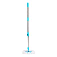 Mop Stick With Microfiber Refill - Stainless Steel And Plastic, Blue And White | Extendable Handle For Comfortable Floor Cleaning