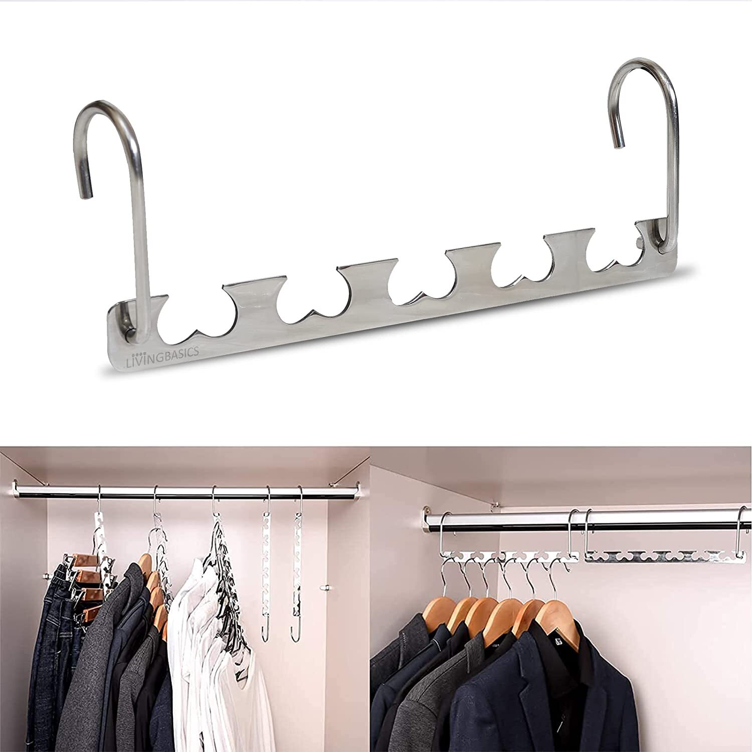 Multifunctional Stainless Steel Space Saving Magic Hanger Wardrobe Orgainser