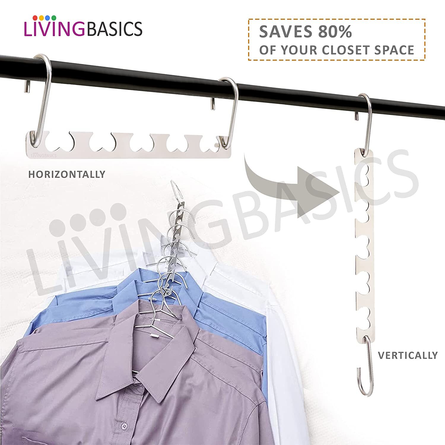 Multifunctional Stainless Steel Space Saving Hanger Wardrobe Organiser