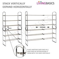 3 Layer Expandable Stackable Shoe Rack