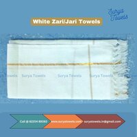 White Zari Towels 27 x 54