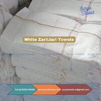 White Zari Towels 27 x 54