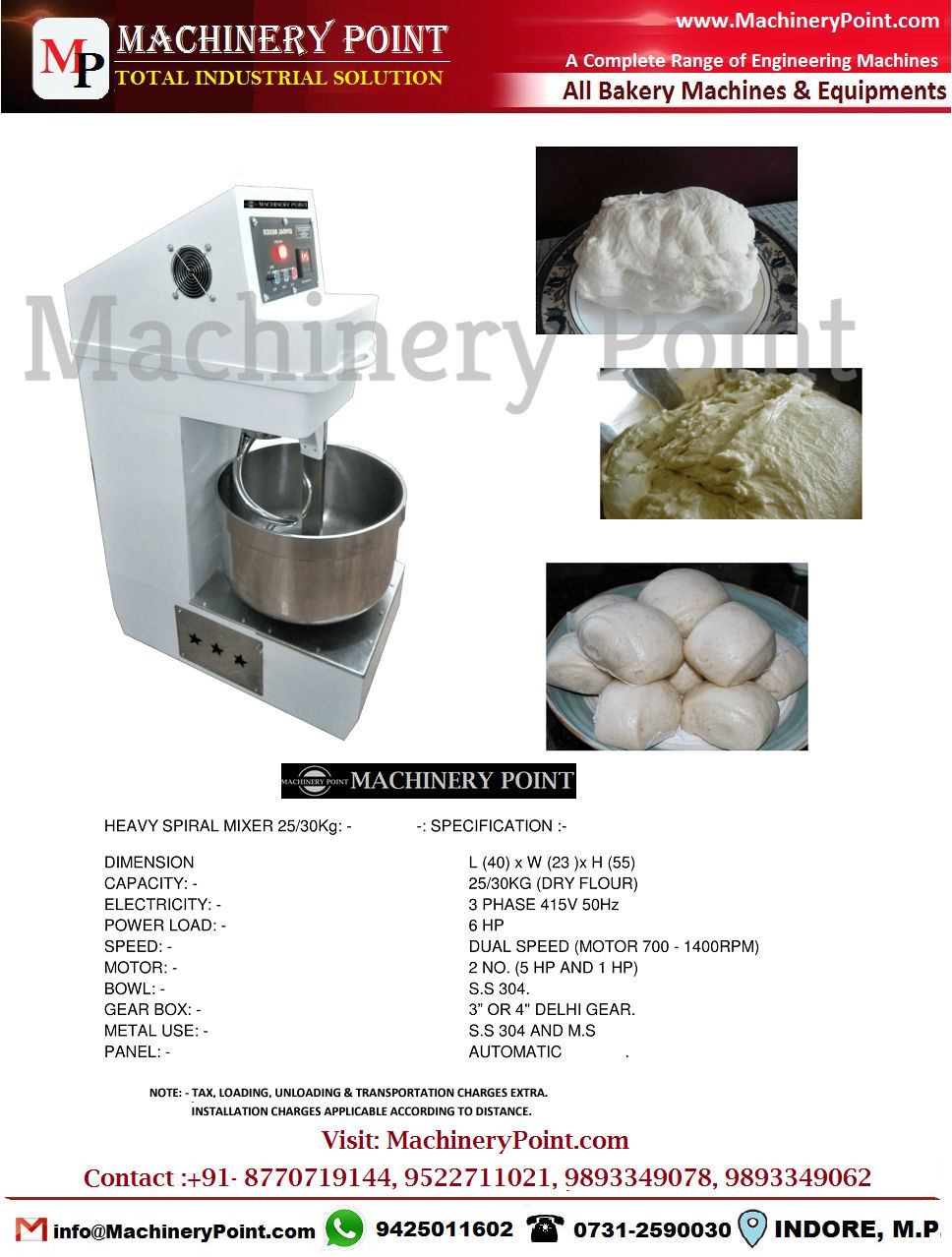 15 KG Spiral Mixer