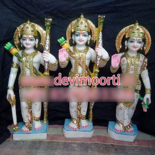 White Marble Ram Darbar Statue - Height: 24 Inch Inch (In)