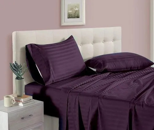 Satin Stripe Dyed Purple Sheet