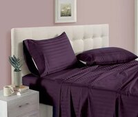 Satin Stripe Dyed Purple Sheet