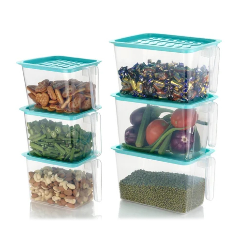 Blue Plain Airtight Kitchen Fridge Organizer Storage Containers