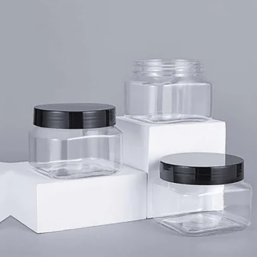 150ML Square Plastic Pet Jar With Black Lid