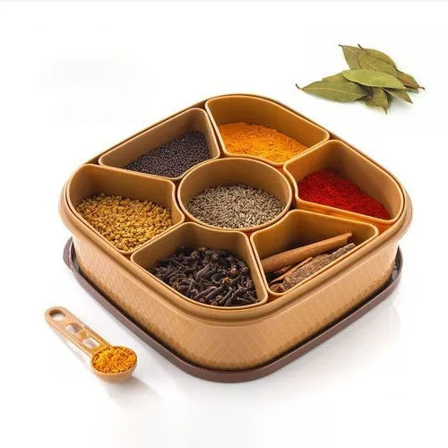 Matt Brown Masala Box For Kitchen