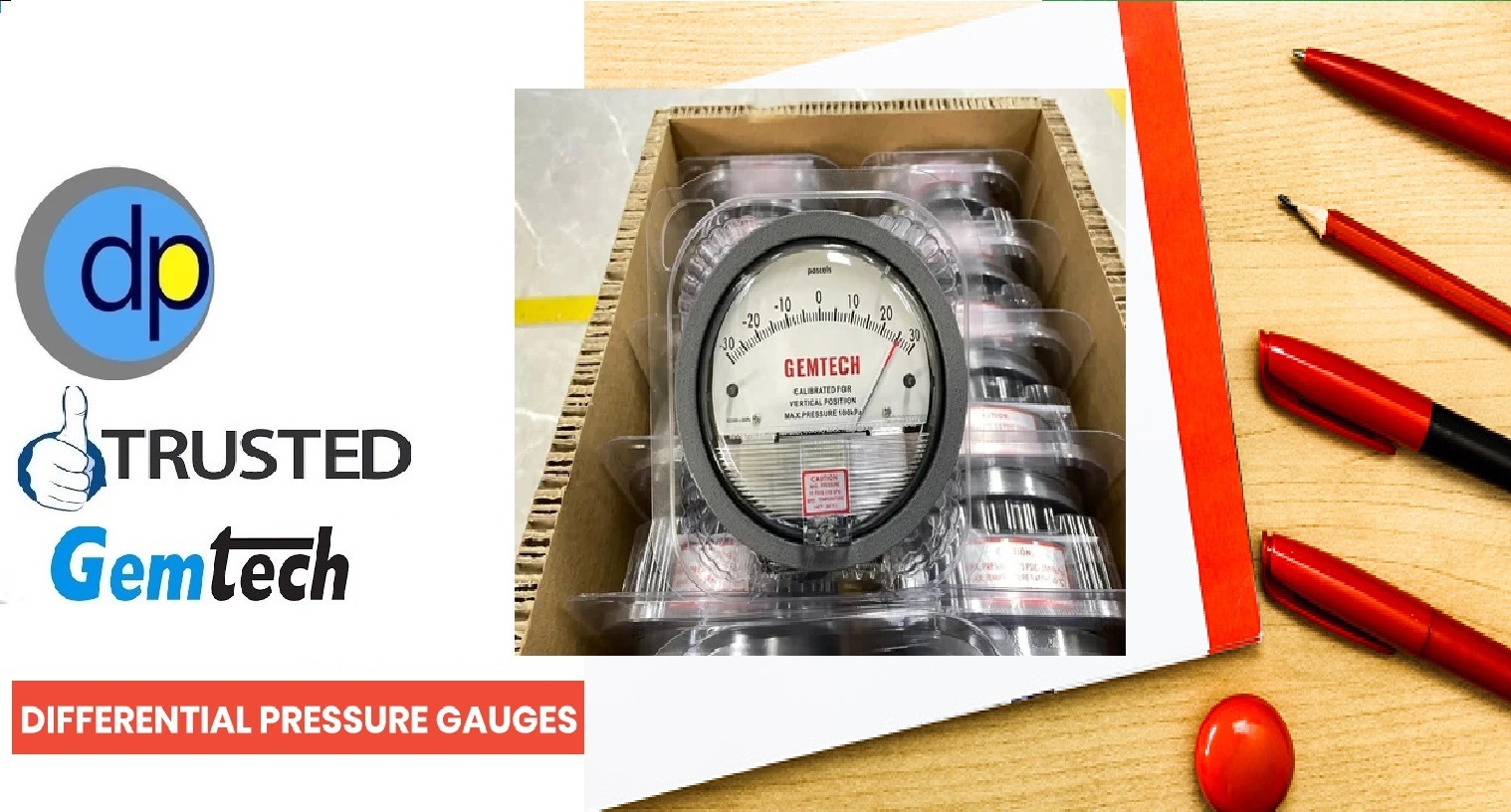 Gemtech- Differential pressure Gauges Range 0-5 Kilopascal