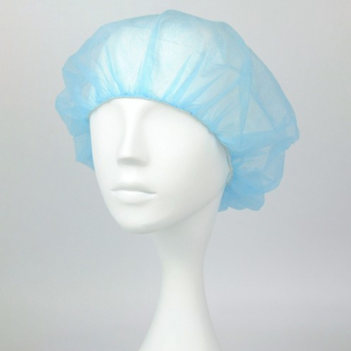 Disposable Bouffant Cap - Spunbond Polypropylene, 21" Diameter, Light Blue | Elastic, Soft, Lightweight, Disposable, Hygienic