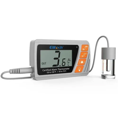Semi Automatic Vaccine Thermometer With Glycol Bottle Probe For Medical Freezer Pharmacy