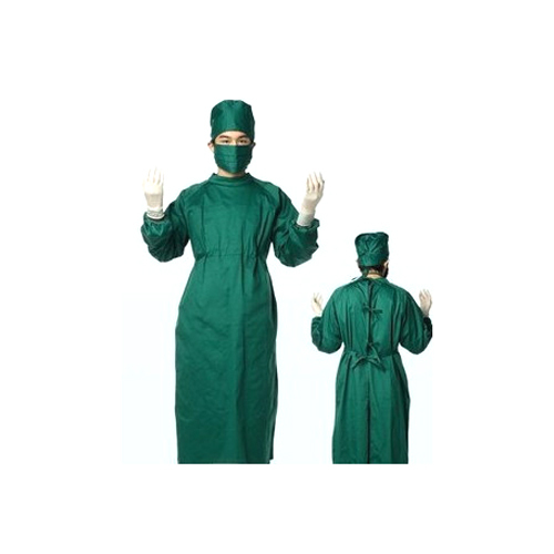 Disposable Surgeon Gown - SMS Material 130cm x 100cm Green | Fluid Resistance Soft Fabric Easy Disposal Sterile Packing High Comfort