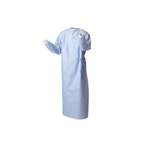 Surgical Gown - SMS Material, Size S-XXL, Light Blue, 120 cm | Fluid Resistance, Sterile Barrier, Infection Control, Comfortable Fit
