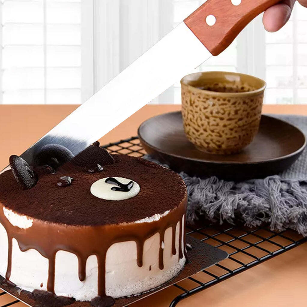 17 inch Stainless Steel Bread Knife Toast Slicing Knives Cake Slicer Baking Pastry Cutter with Wooden Handle. (2999)
