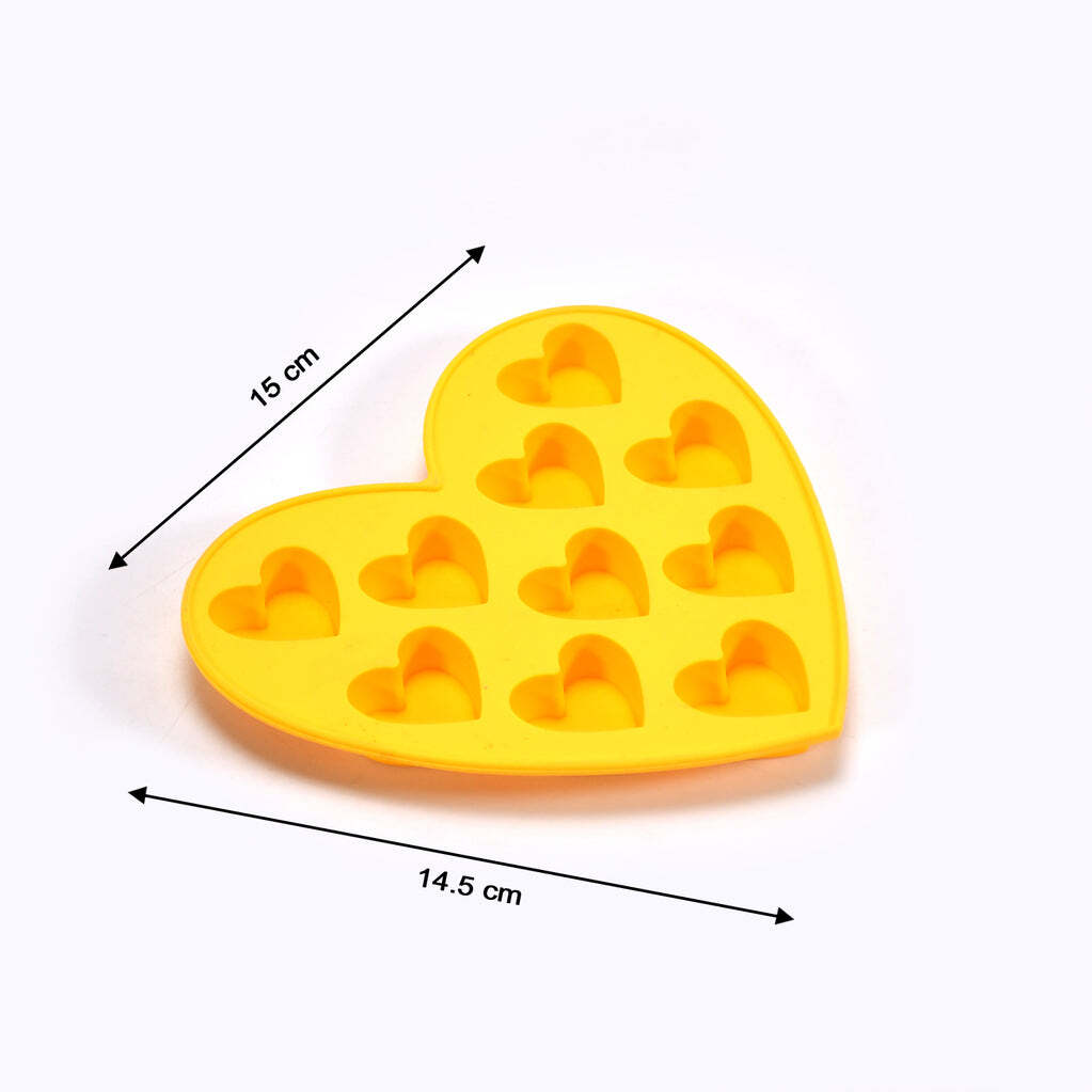 Silicone 10 Cavity Heart Shape Design Chocolate Mould Ice Jelly Candy Mould (2724)
