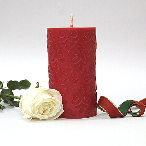 Embossed Motif Design Scented Pillar Candle