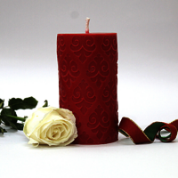 Embossed Motif Design Scented Pillar Candle