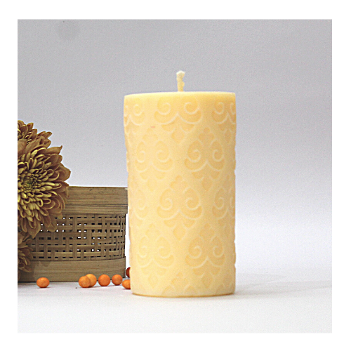 Embossed Motif Design Scented Pillar Candle