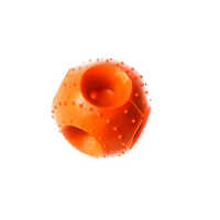 Pvc Dog Disco Ball - Small Size , Durable Rubber Material In Bright Orange Color With Reflective Surfaces For Interactive Play
