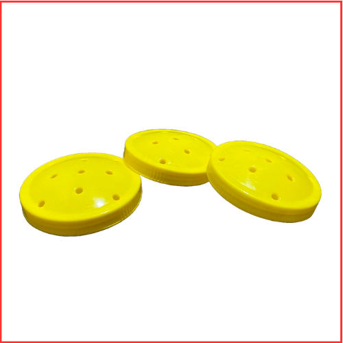 Round Yellow 96 mm Lollipop Cap | Plastic Jar Cap | Lollipop Jar Cap 