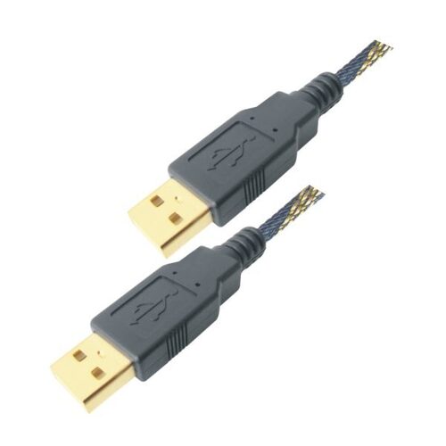 MX HIGH PERFORMANCE USB A MALE TO USB A MALE CORD GOLD PLATED WITH NYLON MESH ON CABLE - 5 MTR