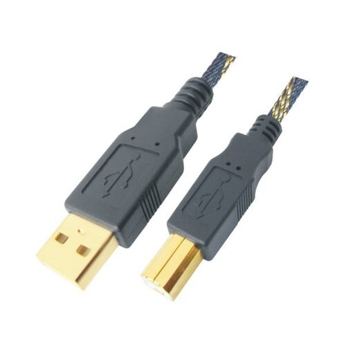 MX HIGH PERFORMANCE USB A MALE TO USB B MALE CORD G.P. WITH NYLON MESH ON CABLE - 1.5 MTR