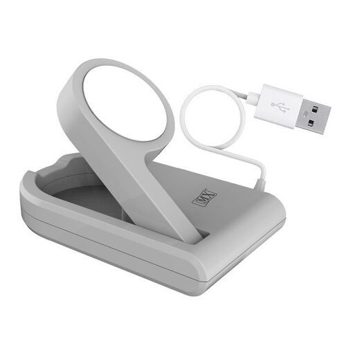 MX Apple Watch Portable Magnetic Charger Dock with USB Cable 1Mtr - Silver