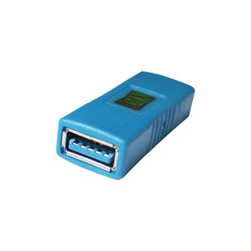 MX USB 3.0 A Female to USB 3.0 A Female Connector - Blue Color 5 Gbps Signaling Rate Optimized Power Efficiency Sync-N-Go Technology