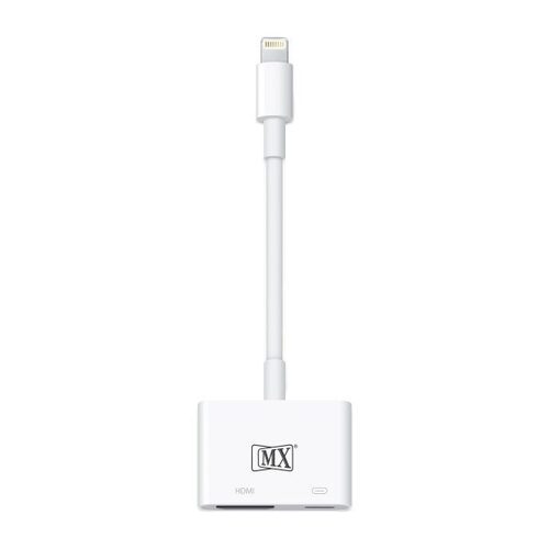 White Mx Lightning Digital Av To Hdmi 1080P Cable For Iphone Ipad Usb Plug & Play