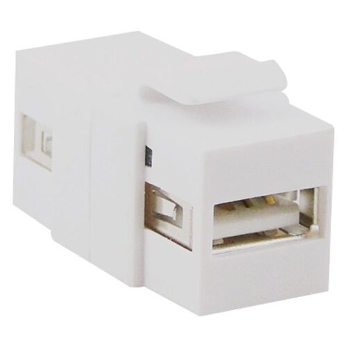 MX USB 2.0 Inline Coupler ( White ) - RJ45 Connector For Projectors Laptops Servers Televisions Routers | Sleek White Design for Versatile Connectivity